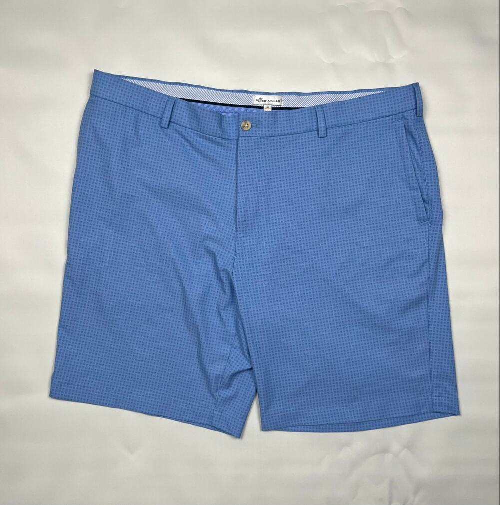 Peter Millar Salem Shorts Mens 40 Blue Performance Golf Crown Print